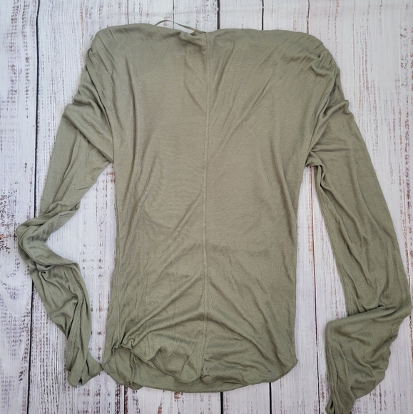 Free People Intimately Night We Met Ribbed Ruched Long Sleeve T Shirt Small - Picture 6 of 7